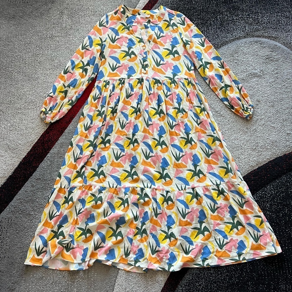 Fresha Abbott Verano Long Sleeve Flounced Hem Maxi Dress